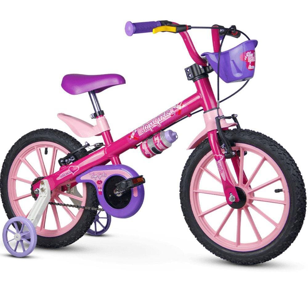 Bicicleta com Rodinha para menina Top Girls Aro 16 Nathor