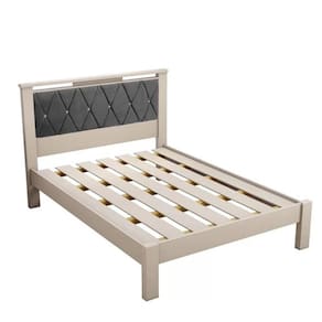 Cama De Casal Alaska Off White/Cinza – Carmolar Móveis
