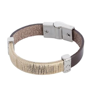 Bracelete Masculino Couro Marrom Ostral 25077