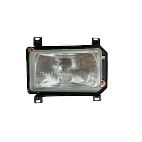 Farol Retangular Lado Esquerdo Com Soquete Carcaça E Suporte De Aço Lente De Vidro Com Encaixe H4 FW112LE