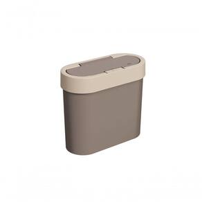 Lixeira Flat 11 X 23,5 X 20,5 Cm 2,8 L Warm Gray E Light Gray Coza