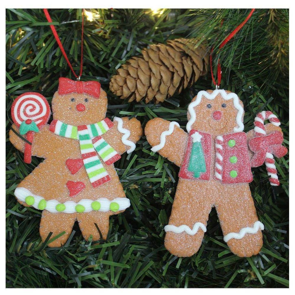 Kit 12 Enfeites Pendente Para Árvore De Natal Biscoito Ginger 11cm