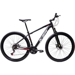 Bicicleta Aro 29 Ksw Xlt 24v Freio A Disco Suspensão Mountain Bike Alumínio - Preto\Vermelho\Branco