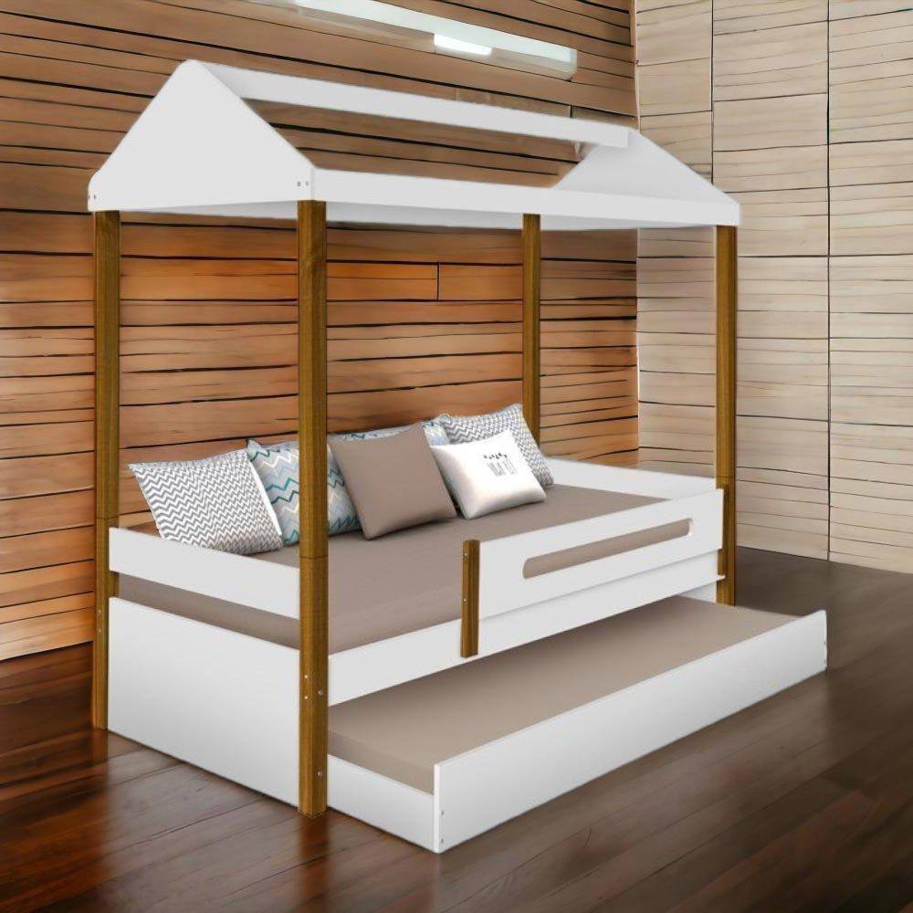 Cama Casa Solt. Lara Branco/mel C/ Aux. E 02 Colchões