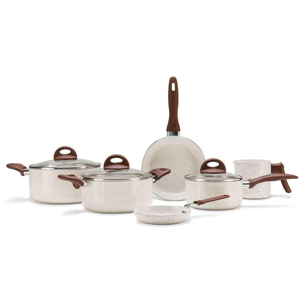 Jogo De Panelas 6 Peças - Ceramic Life Smart Plus Brinox Vanilla Brinox