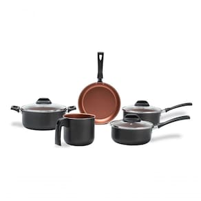 Conjunto De Panelas 5 Peças Pro-flon Antiaderente Cinza Range Linha Topázio Brinox Cinza