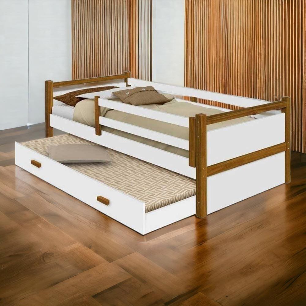 Cama Infantil Diana Branco/mel C/ Auxiliar