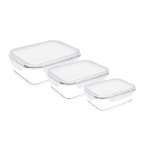 Conjunto De Potes Herméticos De Vidro Brinox Lock&stock 3 Peças
