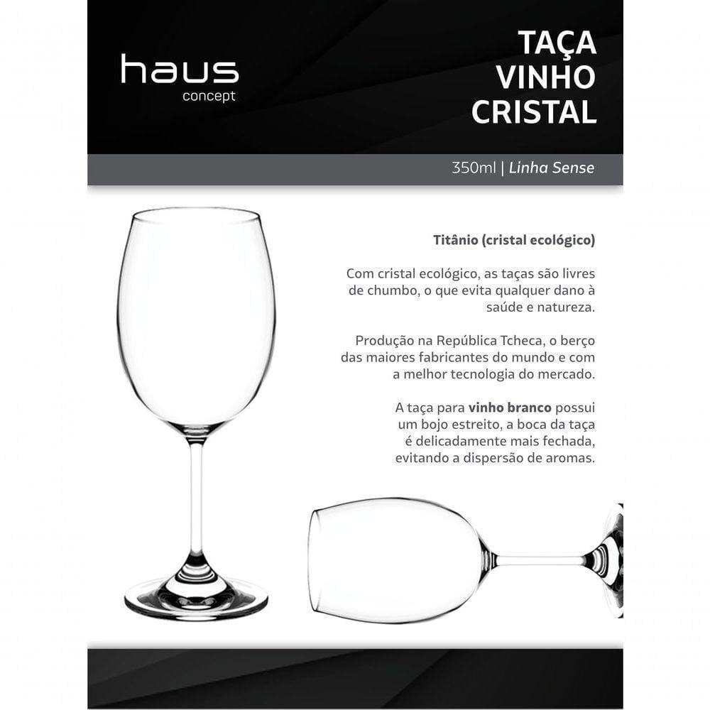 Taça Avulsa Vinho Branco Haus Concept 350 Ml Em Titânio (cristal Ecológico) Haus Concept Cristal