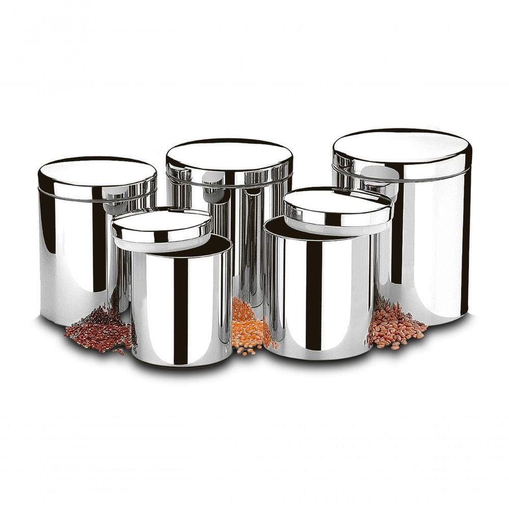 Conjunto De Potes Porta Mantimentos Com Tampa Brinox Suprema 5 Peças Inox