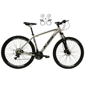 Bicicleta Aro 29 Ksw Xlt 24v Freios Hidráulicos Garfo Suspensão Mtb - Prata\Preto