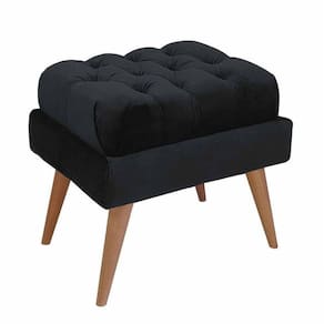 Puff Gales Pé Palito Cor Suede Preto