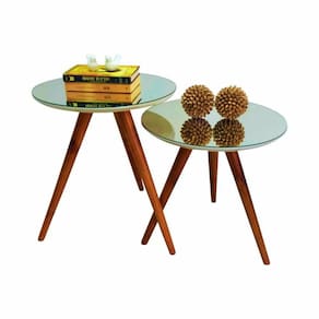 Mesa Lateral Espelhada Laqueada Medida 50 Cm Altura
