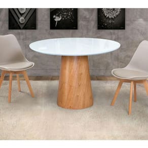 Mesas De Jantar Cone Cor Branco Diâmetro 90cm