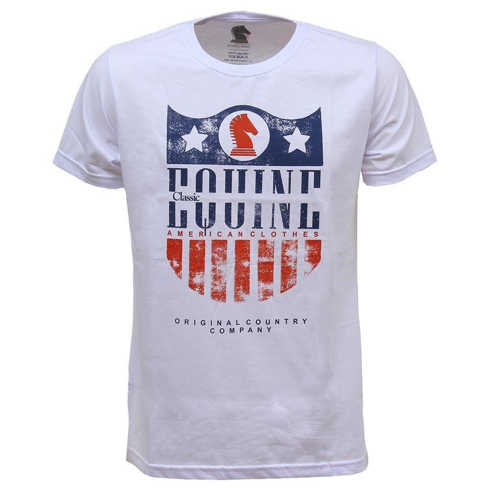 Camiseta Masculina Estampada Branca Classic 32118