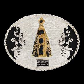 Fivela Infantil Nossa Senhora Aparecida com Banho Dourado e Prata - Cowboy Brand 12110