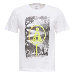 Camiseta Branca Nossa Senhora Aparecida Masculina Texas Diamond 27812