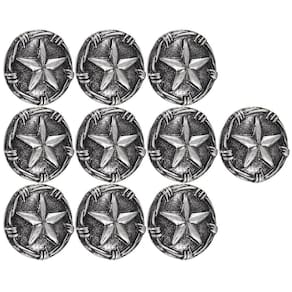 Kit com 10 Margaridas Estrela 25mm Prata Envelhecida Rodeo West 21464