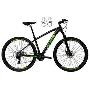 Bicicleta Aro 29 Ksw Xlt 24v Freios Hidráulicos Garfo Suspensão Mtb - Preto\Verde
