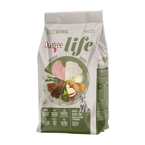 Ração Quatree Life Cães Adultos Raças Médias e Grandes Frango e Arroz 15kg é ruim? Ração Quatree Life Cães Adultos Raças Médias e Grandes Frango e Arroz 15kg é boa?