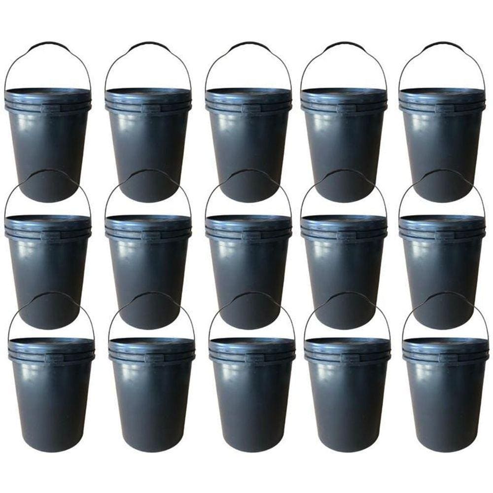Balde 16L Para Óleo Vegetal Com Tampa - 15 Pçs