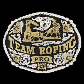 Fivela Team Roping Pro com Banho Dourado e Prata - Master 18557