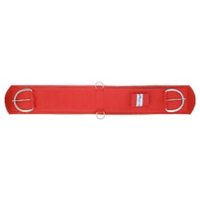 Barrigueira Reta para Cavalo 28`` Neoprene Vermelha Top Equine 30526