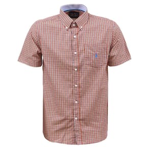 Camisa Masculina Manga Curta Xadrez Vermelho Austin Western 33586