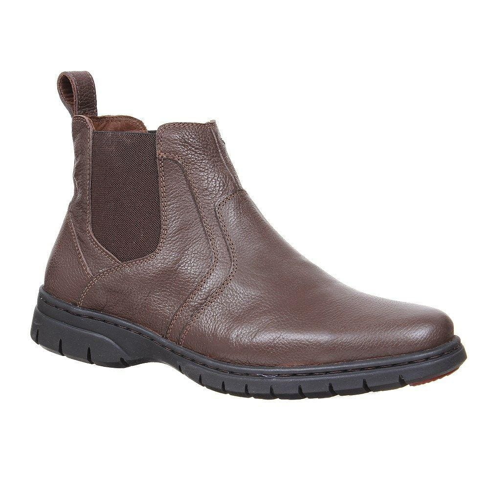 Botina Masculina de Couro Marrom Bico Redondo Cow Way 30025