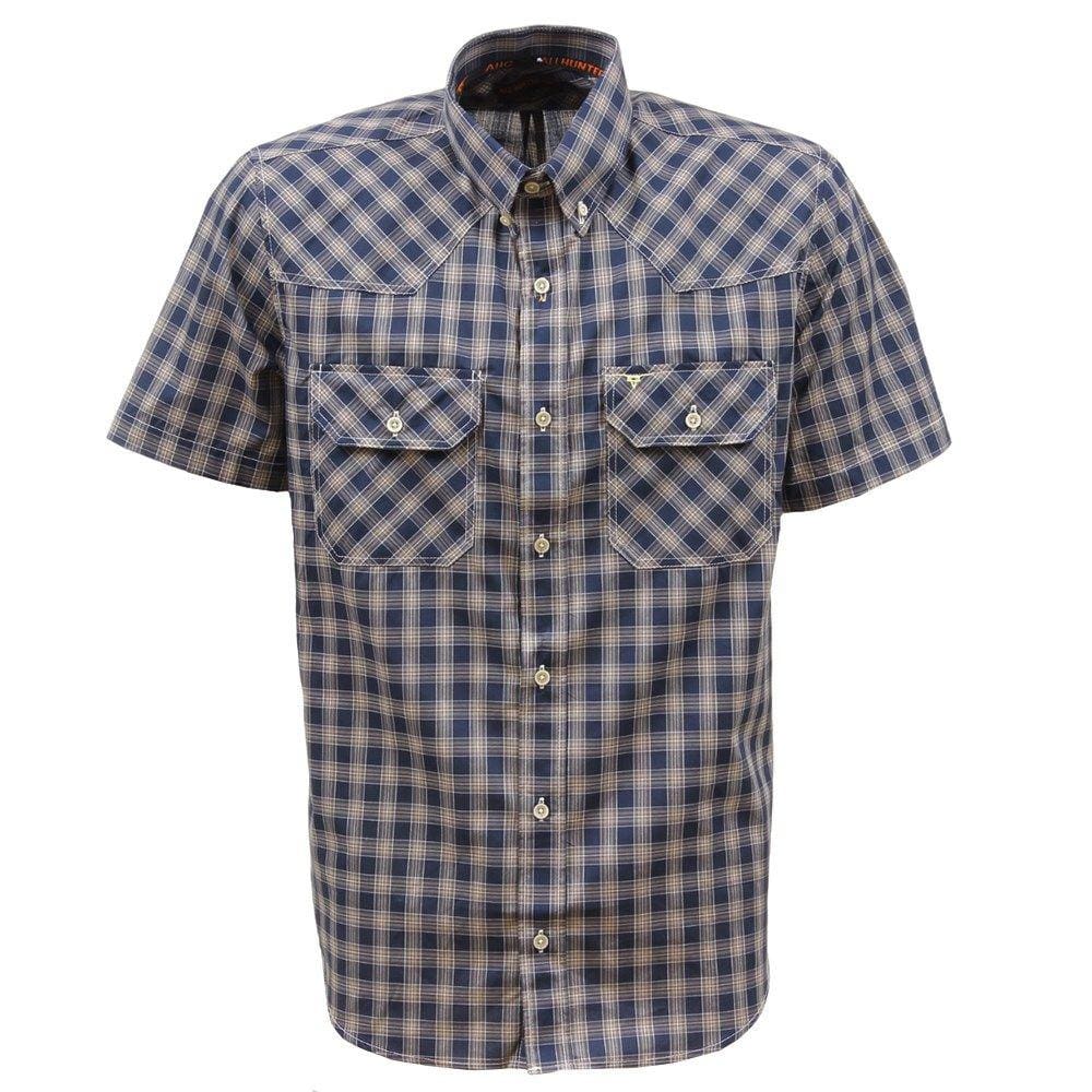 Camisa Masculina Manga Curta Xadrez Azul All Hunter 33328
