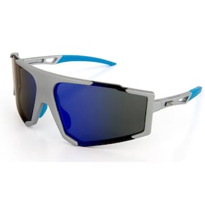 Óculos de Sol HUPI Force Prata/azul - Lente Azul Espelhado