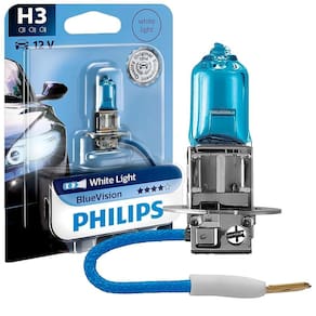 Lâmpada Farol Philips Bluevision Branca H3 12v 55w 3700k