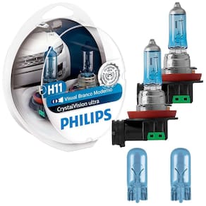 Par Lâmpada Philips Crystal Vision Ultra H11 12v 55w Pgj19-2