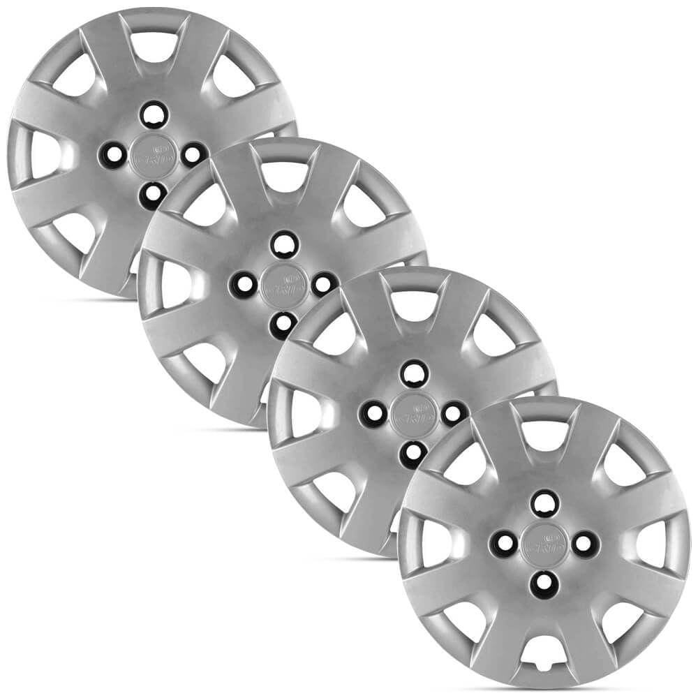 Jogo 4 Calota Model Original Volkswagen Gol G5 Prata Aro 13