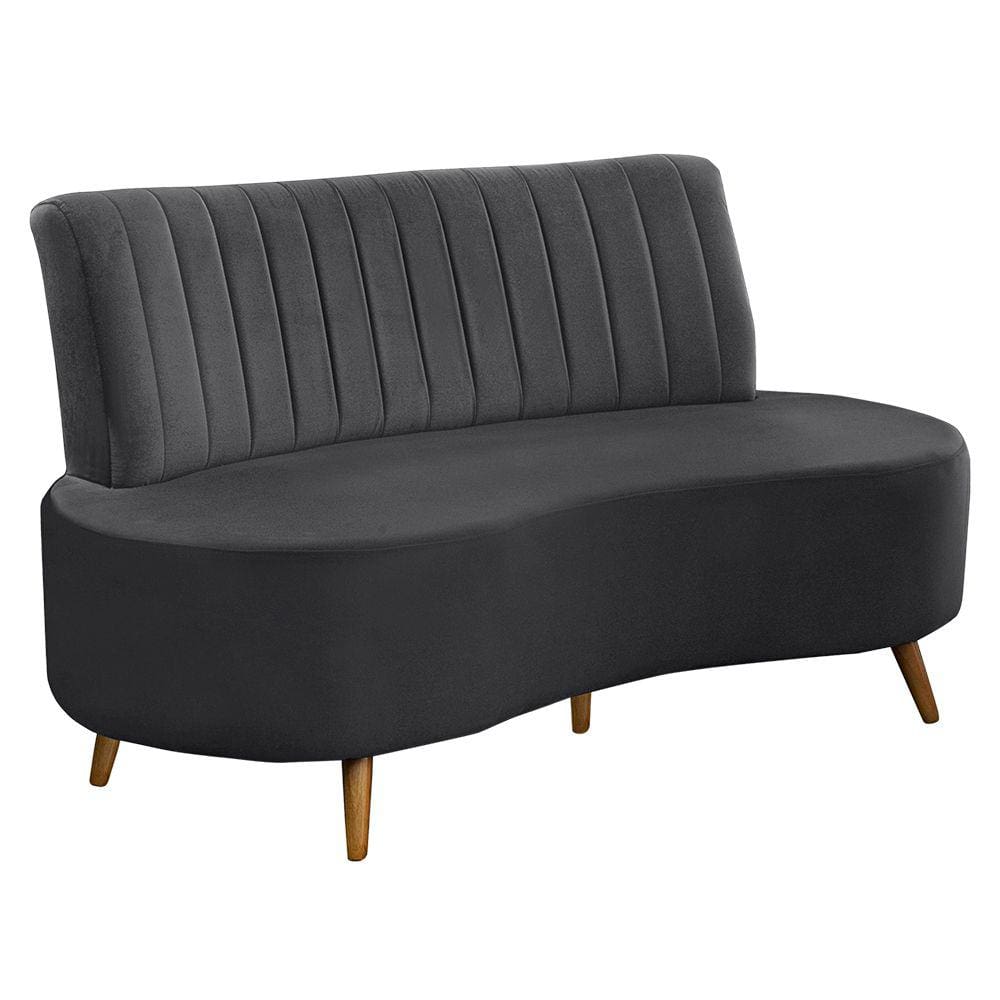Sofá Living Maraú 160 cm Veludo Pés Palito Castanho - D`Rossi