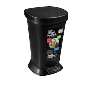 Lixeira Com Pedal Square 21,4 X 32 X 20,3 Cm 5 L Preto Coza