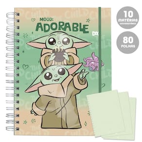 Caderno Smart Universit. 10Mat 80Fl Baby Yoda Star Wars Dac