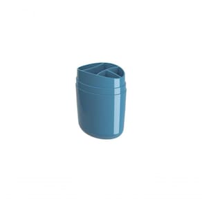 Porta-escova Plástico Cor Azul Atlantic Linha Flora Ocean Coza Azul Atlantic