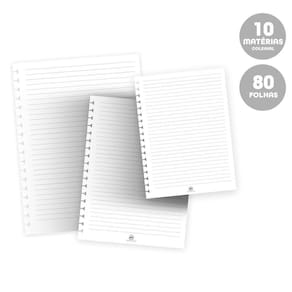 Caderno Smart Colegial 10 Materias 80Fl All Black Preto Dac