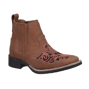 Botina Feminina com Bico Quadrado Marrom Cow Way 33085