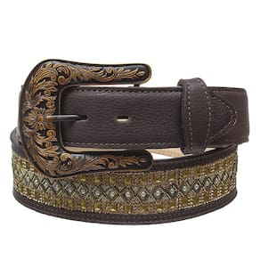 Cinto Feminno Marrom com Pedraria e Strass Cow Way 32924