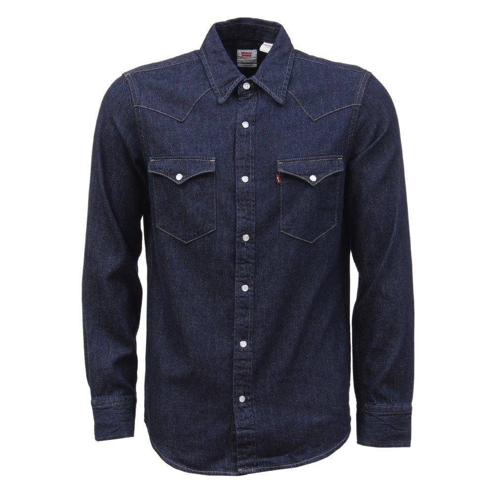 Camisa Masculina Manga Longa Jeans Azul Escuro Levi`s 33025