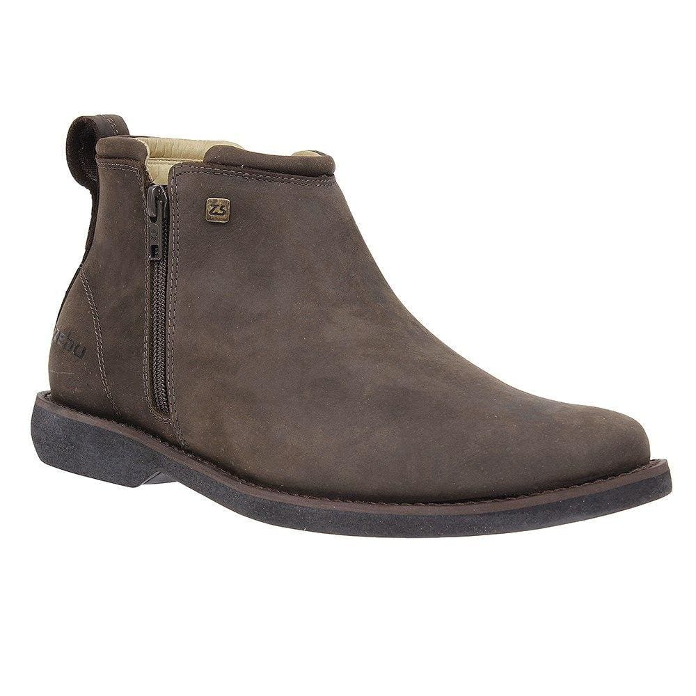 Botina Masculina Couro Marrom com Zíper Zebu 27739