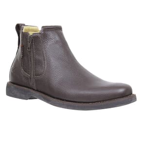 Botina Masculina Couro Café com Zíper Zebu 27774