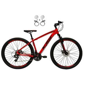 Bicicleta Aro 29 Ksw Xlt 24v Freios Hidráulicos Garfo Suspensão Mtb - Vermelho