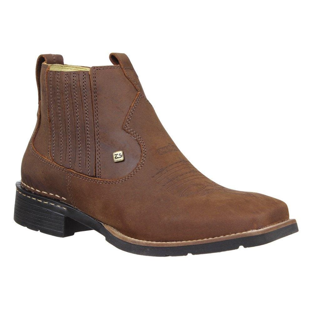 Botina Masculina Bico Quadrado Marrom Zebu 33568