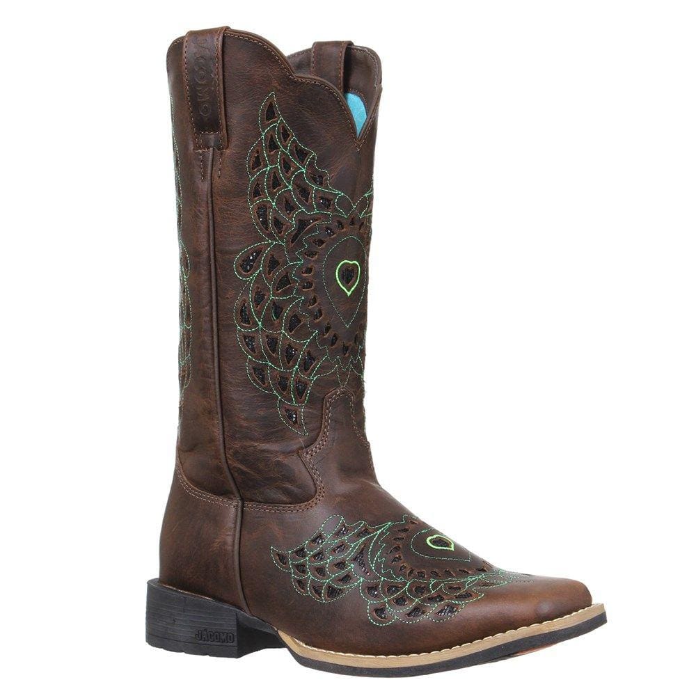 Bota Feminina Jácomo Café Bico Quadrado 33524