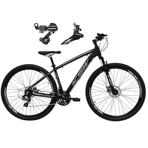 Bicicleta Aro 29 Ksw Xlt Alumínio 24v Câmbios Shimano Garfo Suspensão - Preto\Prata