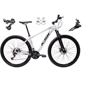 Bicicleta aro 29 Ksw Xlt 24v Câmbios Shimano Freios Hidráulicos Garfo com Suspensão - Branco