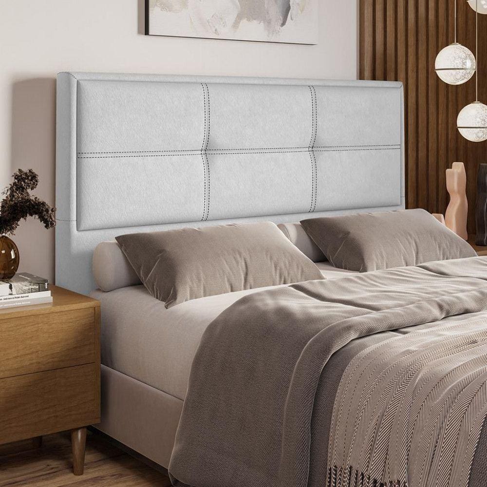 Cabeceira Estofada Queen 160cm Corino Monte Carlo Dobuê